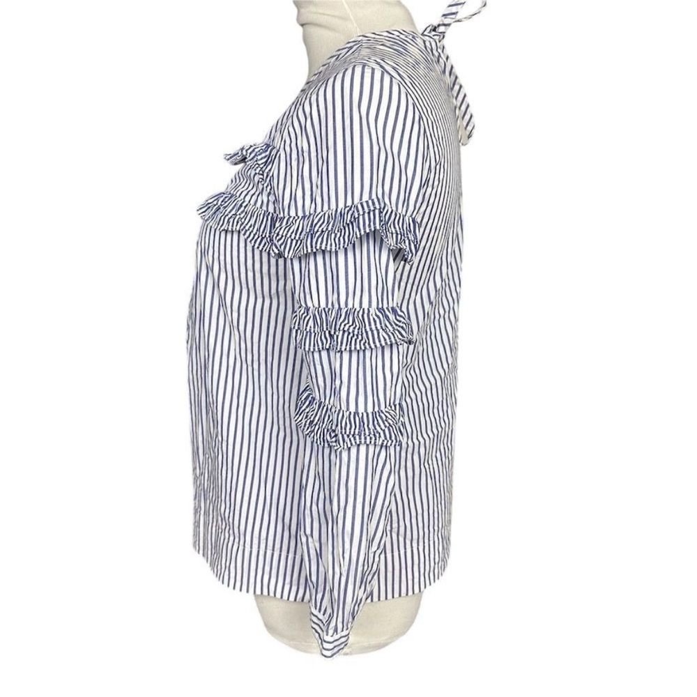 J.Crew Striped Ruffle Detail Top - Picture 4 of 5